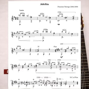 Adelita Klassisk Gitarr Noter | Francisco Tarrega Partitur (PDF)