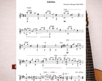 Adelita Classical Guitar Sheet Music | Francisco Tarrega Score (PDF)