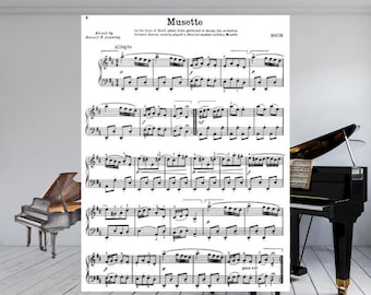 Bach Musette en re mayor – Partitura fácil para piano (PDF)