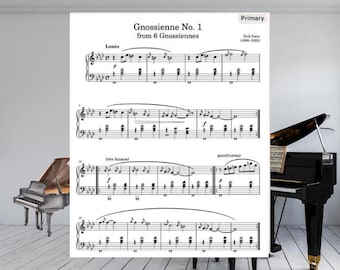 Piano Music Sheets - Gnossienne No. 1 from 6 Gnossiennes- Erik Satie - Digital Download