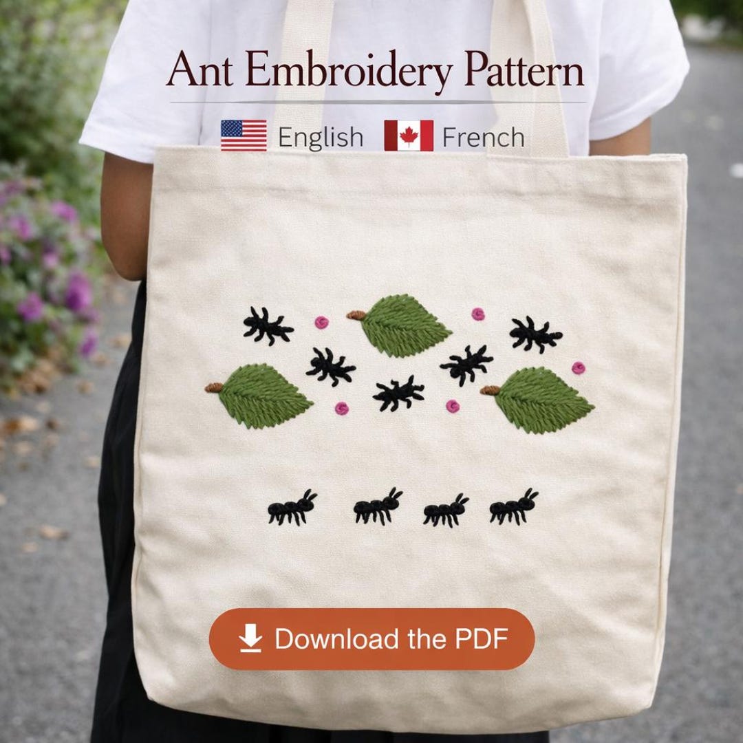 Minimalist Ant Embroidery Pattern, Beginner Friendly, Insect Design ...