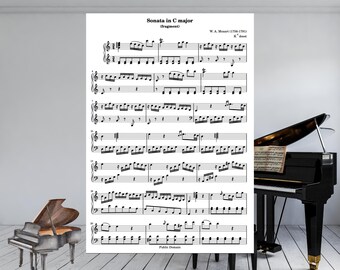 Sonata in C Major (Fragment) K. 6 deest | Mozart Piano Sheet Music | PDF 2 pages