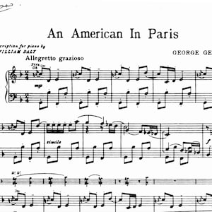 Piano Music Sheets - Piano George Gershwin – An American in Paris (1928) - Digital Download