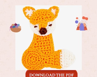 Fox Crochet Pattern PDF, Cute Fox Applique Crochet Pattern, Woodland Animal Crochet Design, Baby Clothes Crochet Patch