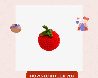 Amigurumi Tomato Crochet Pattern PDF, Crochet Vegetable Pattern, Tomato Amigurumi, Crochet Food Toy, Farmhouse Kitchen Decor