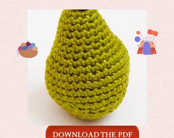 Amigurumi Pear Crochet Pattern PDF, Cute Fruit Amigurumi, Pear Crochet Toy, Mini Fruit Pattern, Crochet Food Pattern, Instant Download