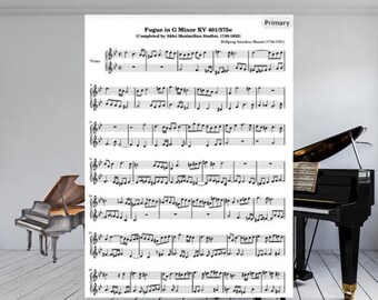 Mozart Fugue in G Minor KV 401 | Piano Sheet Music PDF | Two & Four Hands
