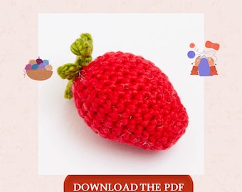 Amigurumi Strawberry Crochet Pattern PDF, Cute Fruit Amigurumi, Strawberry Crochet Toy, Mini Fruit Pattern, Instant Download