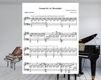 Moonlight Sonata Piano Sheet Music • Beethoven Op.27 No.2 (PDF) - 23 Pages
