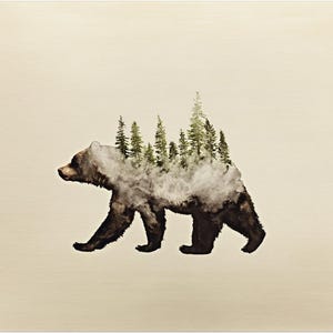 Wilderness Bear Art Print – Nature Animal Wall Decor | Digital Download
