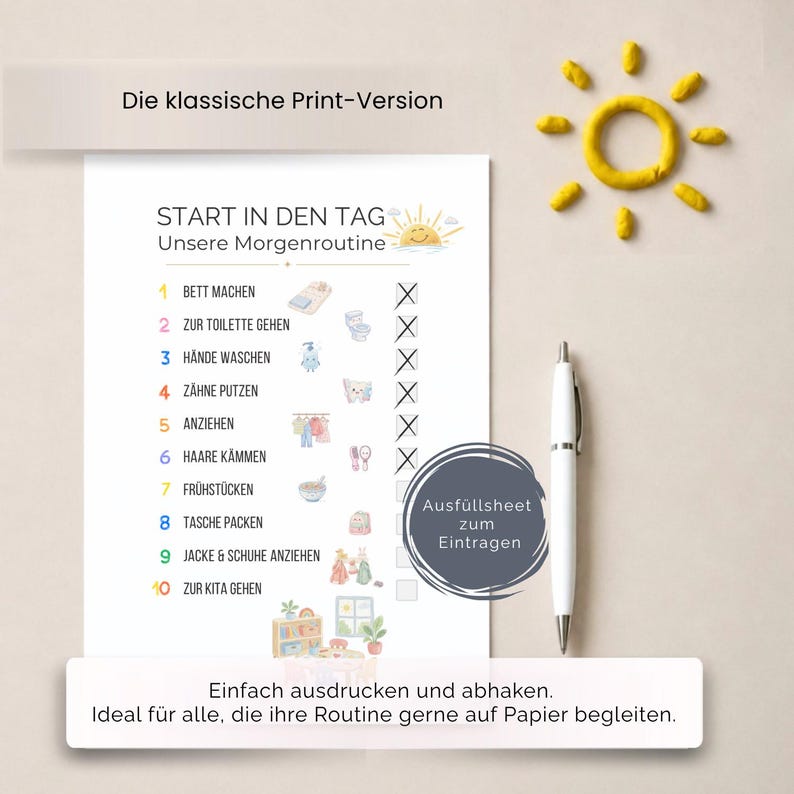 Morning Routine Checklist | Visual Morning Routine for Toddlers | Print ...