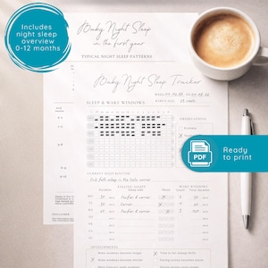 Baby Night Sleep Tracker & Log - Weekly Overview for Baby Sleep Issues, Restless Nights and Sleep Regression -with Reference 0-12 Months PDF