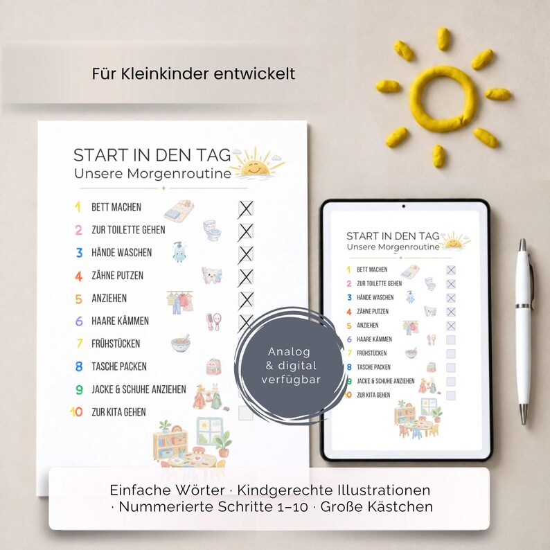 Morning Routine Checklist | Visual Morning Routine for Toddlers | Print ...