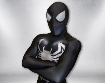 Black Spiderman Superhero Cosplay Costume for Adults and Kids - Perfect for Halloween or Spidey-Themed Events