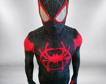 Costume de cosplay Spiderman Miles Morales imprimé en 3D, inspiré du body d'Halloween de super-héros Into The Spider-Verse pour adultes et enfants