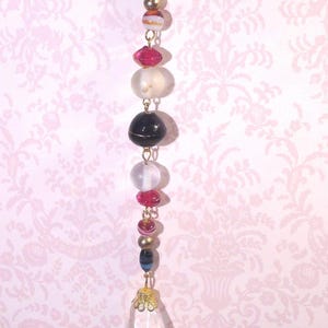 Suncatcher with black, red and clear beads OOAK