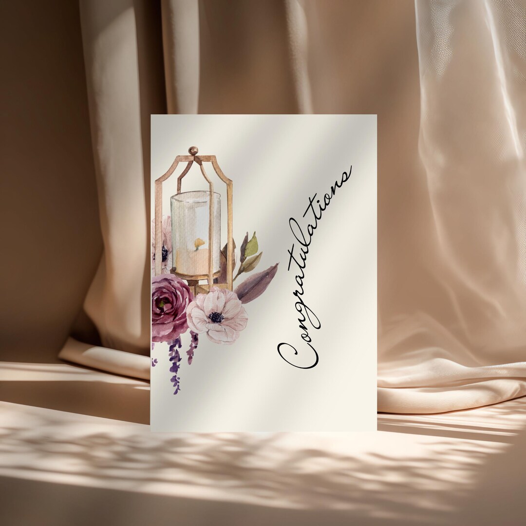 Congratulations Card – Digital Download – Congratulations Floral Design ...