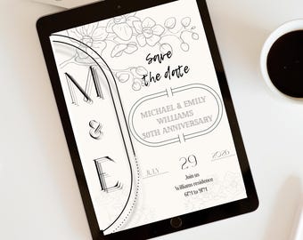 Anniversary/Wedding/Engagement Invitation |Editable in Canva | devalzh