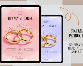 Editable Save the Date Template: A6 Wedding Invitation, RSVP, Table Numbers (Digital Download, Canva)
