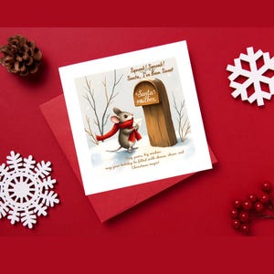 Mouse Christmas Card: Printable Holiday Greeting (Digital Download)