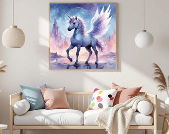 Pastel Unicorn Wall Art: Whimsical Nursery Decor (Digital Download)