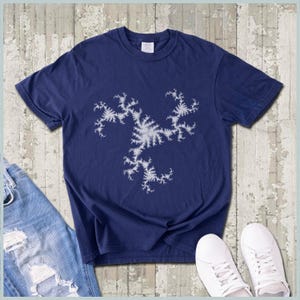 Minimal Fractal Snowflake Shirt, Abstract Geometry Tee, Minimalist Sacred Pattern Tee, Comfort Colors 1717 Unisex Shirt
