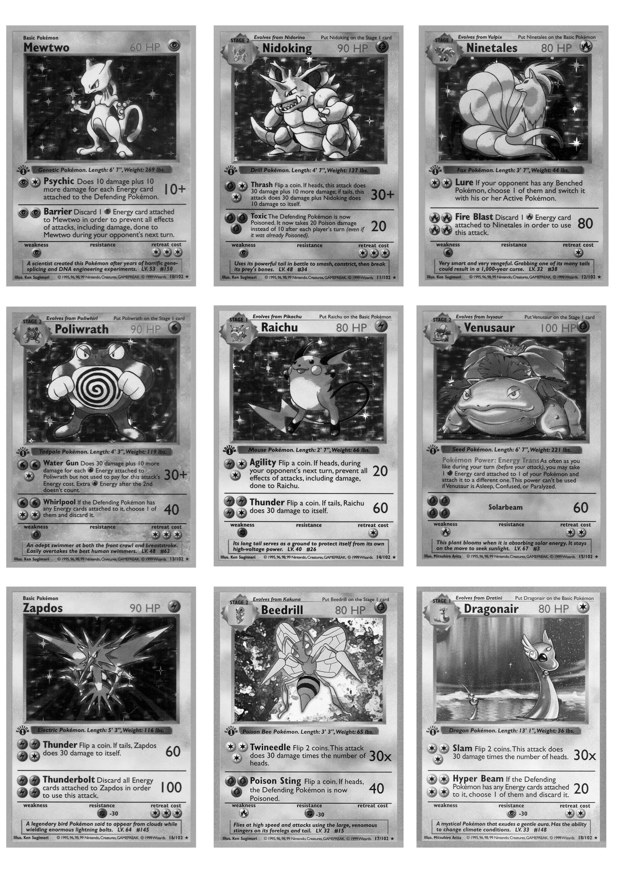 Complete BASE SET Pokemon TCG Printable Binder Placeholders W