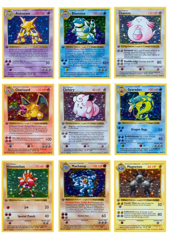 Complete BASE SET Pokemon TCG Printable Binder Placeholders W/ Completion  List! - Etsy