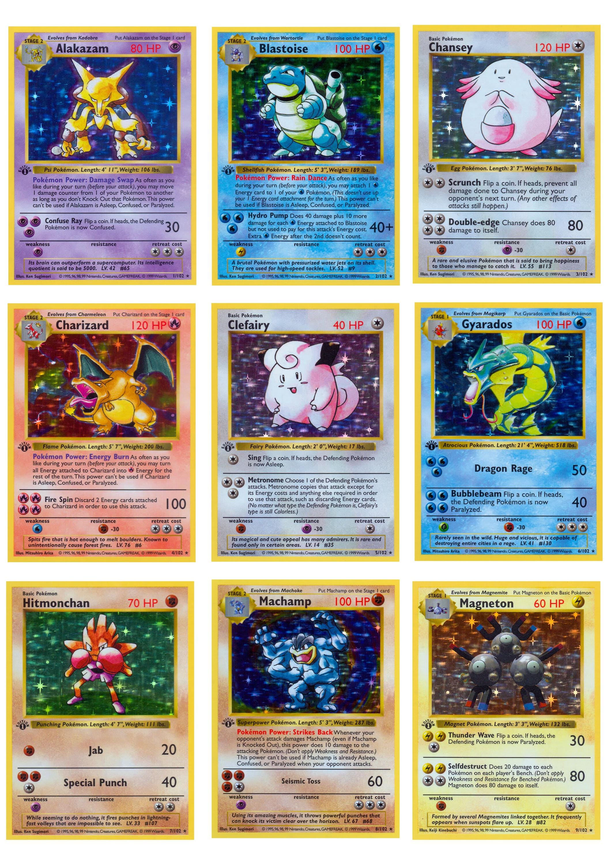 pokemon card base set list Original 151 Complete Set (151/150) 1999 [MP-DMG]| TradingCardSets.Com main image 1