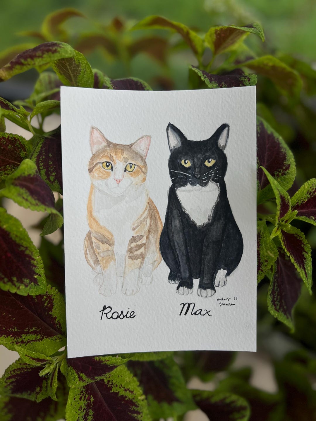 Custom Watercolor Pet Portrait - Hand-painted Dog & Cat Memorial Art - Etsy