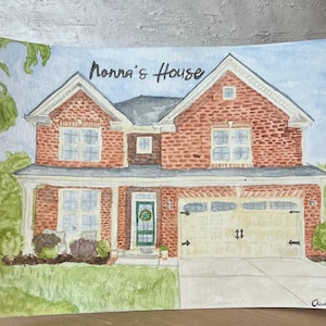 Hand Painted Watercolor House Painting, Custom House Portrait from Photo, Housewarming Gift, Realtor Closing Gift, Gift for New Home Owner
