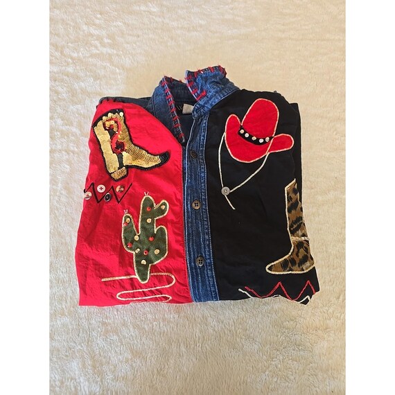 Whitetail and Shon Denim Shirt W/ Embroidered Embellishments  display picture 1
