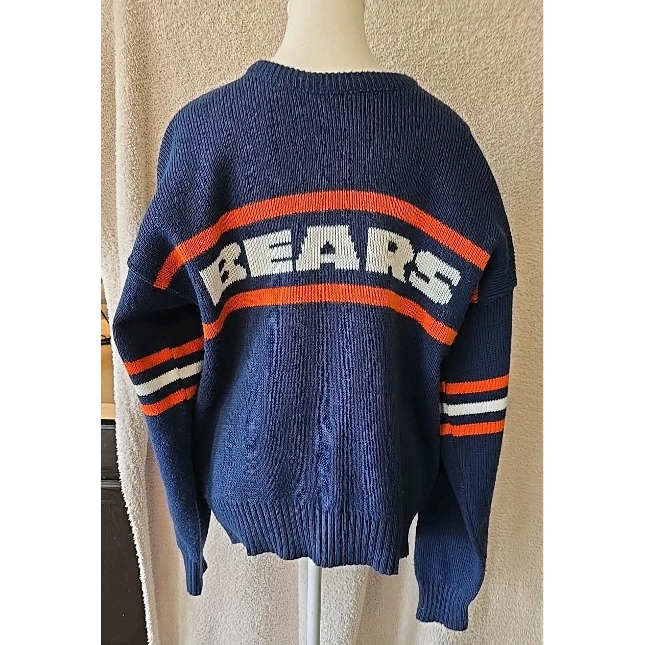 VTG 80s Cliff Engle X Bears Sweater Size Medium Blue Crew Neck