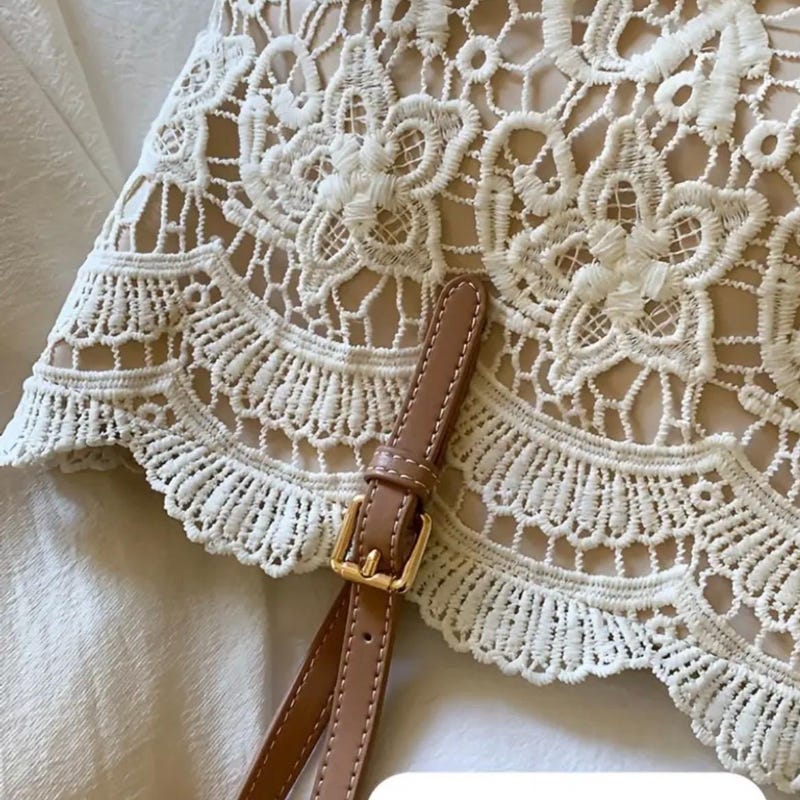 Vintage Plaid Lace Tote Bag