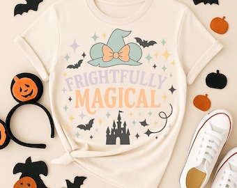 Frightfully Magical Halloween PNG | Disney Halloween Shirt Design | Pastel Witch Hat & Castle | Not So Scary Party Shirt | Digital Download