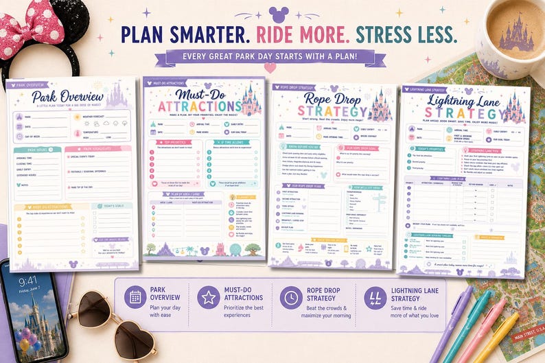 Lane Ropes Icon Disney Park Planner Printable | Disney World Park Day Planner ...