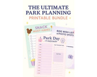 Disney Trip Planner Bundle | Disney Vacation Planner Printable | Disney Itinerary, Packing List & Park Day Checklist | Instant Download