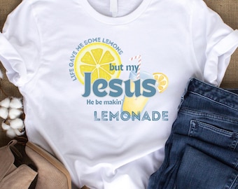 Lemonade Jesus Graphic T-Shirt, Christian Bible Verse Tee