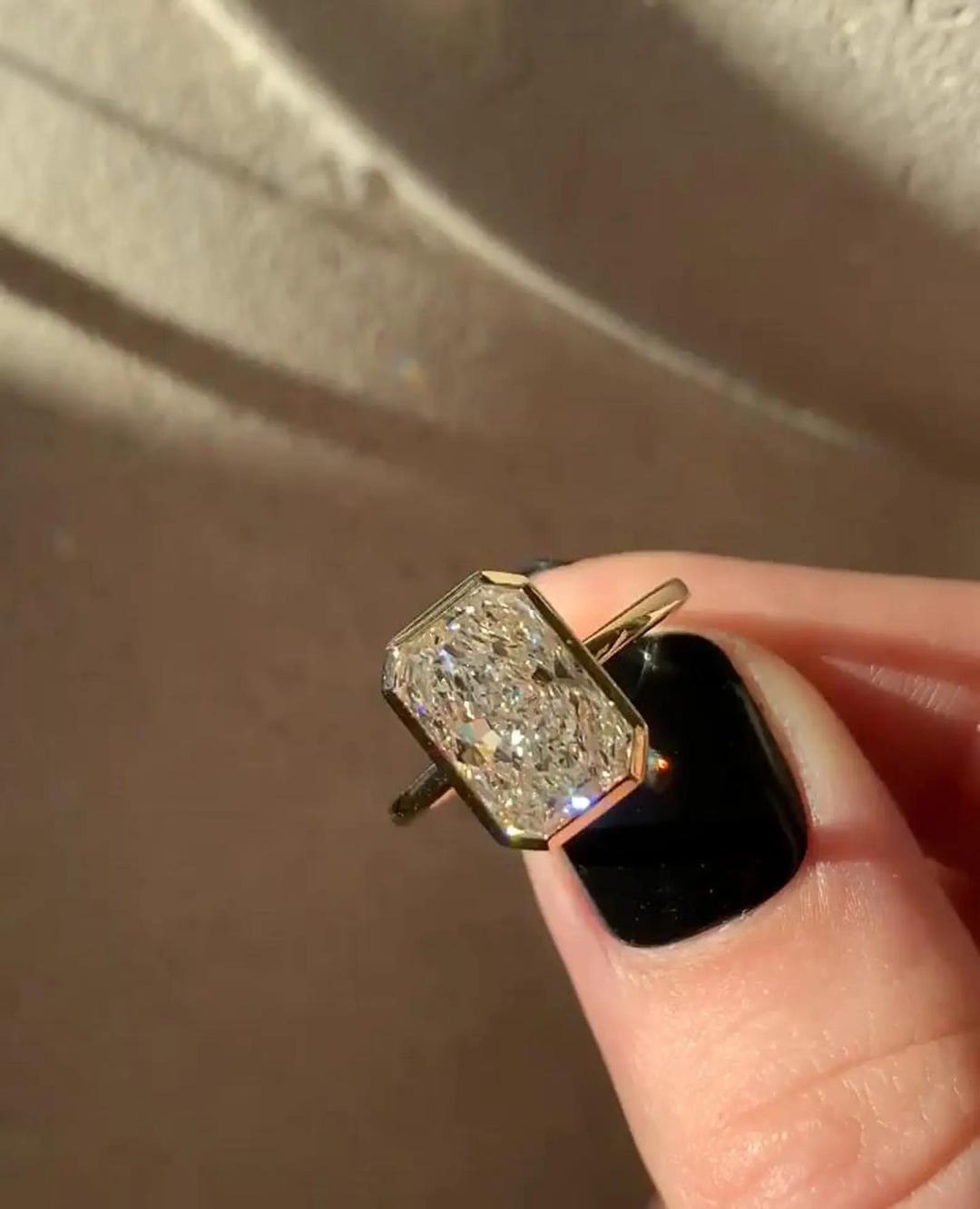 4 CT Radiant Cut Moissanite Diamond Solitaire Engagement Ring, 14k ...