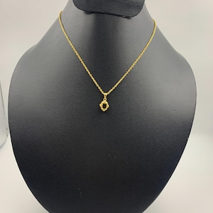 Gold Plated Sterling Silver CZ Pendant Necklace: Minimalist Dainty Jewelry