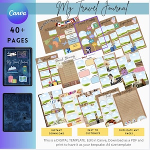 Travel Journal Digital Travel Journal Travel Planner Vacation itinerary