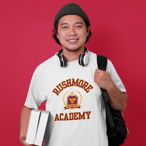 Rushmore Academy Tshirt, Wes Anderson T-shirt, Gift, Bella Canvas Unisex Jersey Short Sleeve Tee