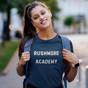 Rushmore Academy Unisex Tee, Bella Canvas Casual T-Shirt, Wes Anderson Apparel, Unique Gift, Back to School