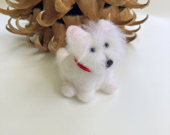 Westie figurine ~ needlefelted west highland white terrier Xmas gift ~ ready to ship!