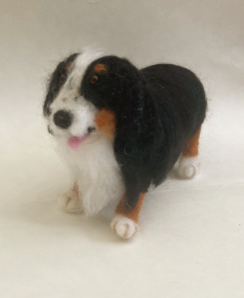 Custom needlefelted Bernese mountain dog soft sculpture wool figurine or ornament based on your photos image 6