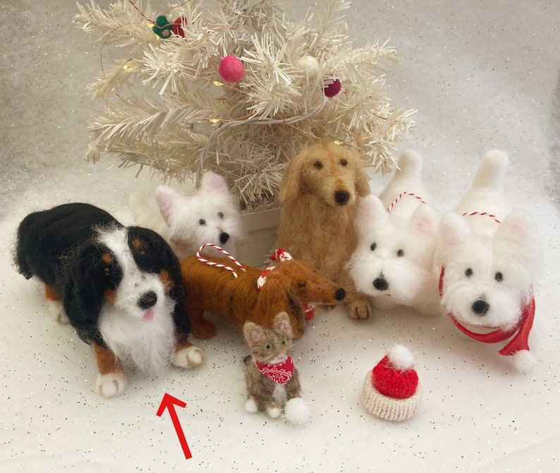 Custom needlefelted Bernese mountain dog soft sculpture wool figurine or ornament based on your photos image 8