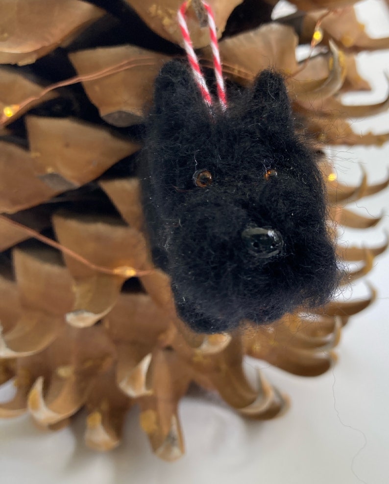 Scottish terrier ornament figurine, needlefelted Scottie, Valentines Day gift image 7