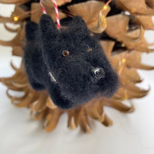 Scottish terrier ornament figurine, needlefelted Scottie, Valentines Day gift image 6