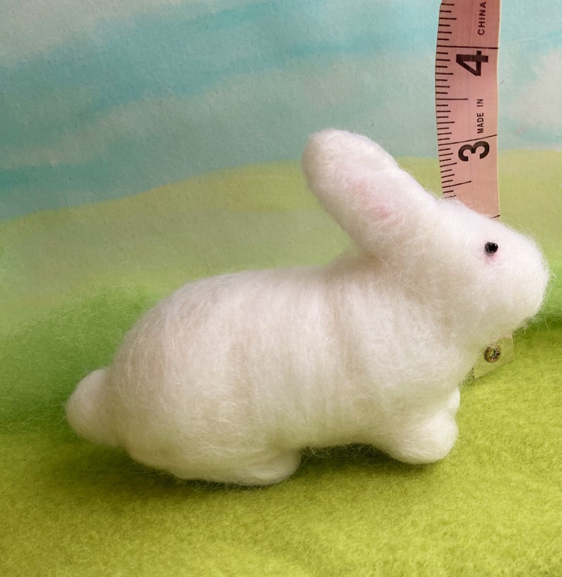 White rabbit needlefelted soft bunny sculpture, figurine image 8