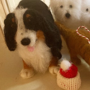 Custom needlefelted Bernese mountain dog soft sculpture wool figurine or ornament based on your photos image 7